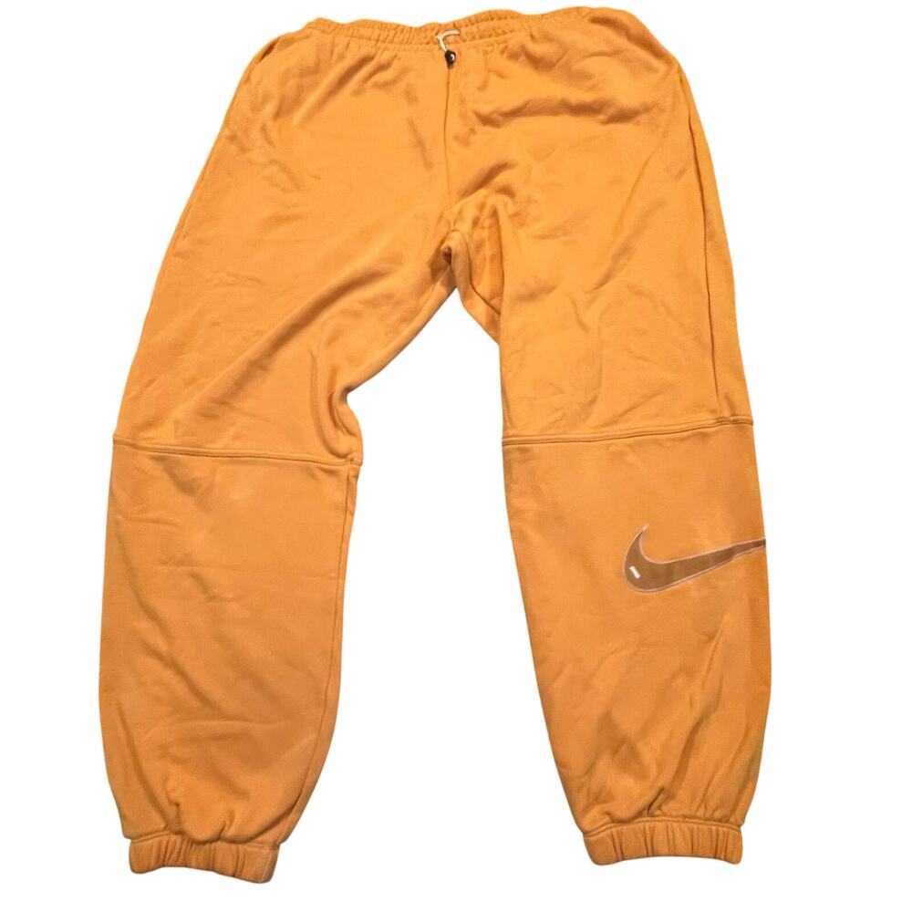 Nike Women's L Sportswear Swoosh High-Rise Fleece Joggers Light Curry Orange